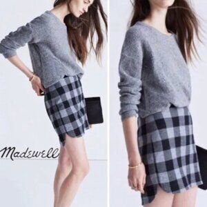 EUC Madewell Shirttail Buffalo Plaid Skirt
